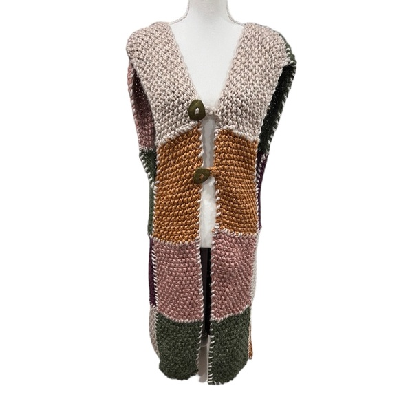 Handmade Long Crochet/Knitted Vest - Picture 2 of 11